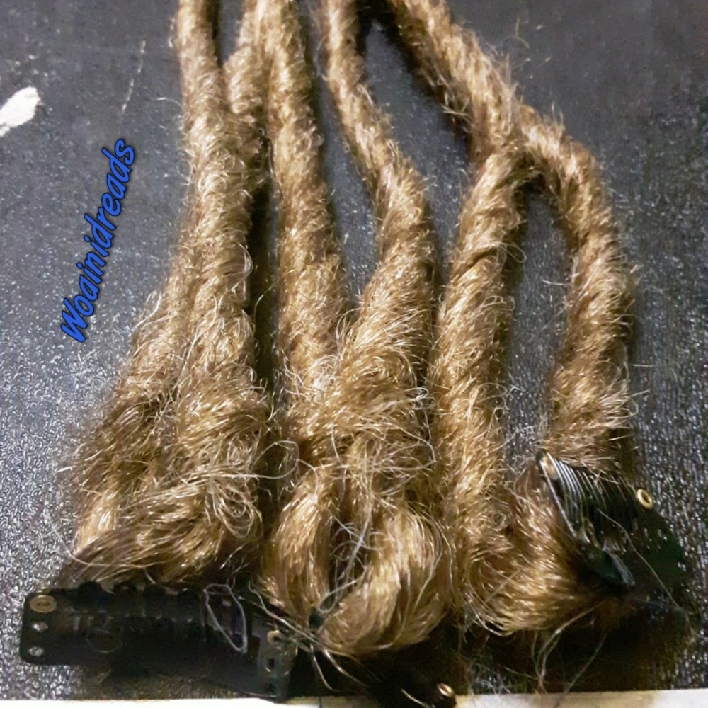 3 Clip Light Brown Synthetic Dreads Dreadlocks
